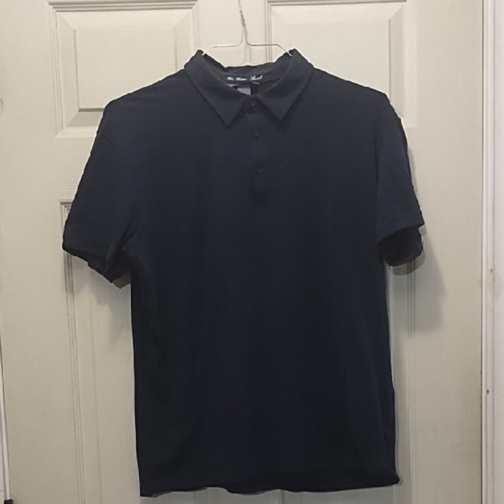 H&M Blue Polo Shirt Casual Cotton Blend